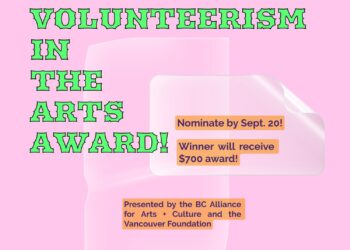2024 Volunteerism within the Arts Award! — BC Alliance for Arts + Tradition