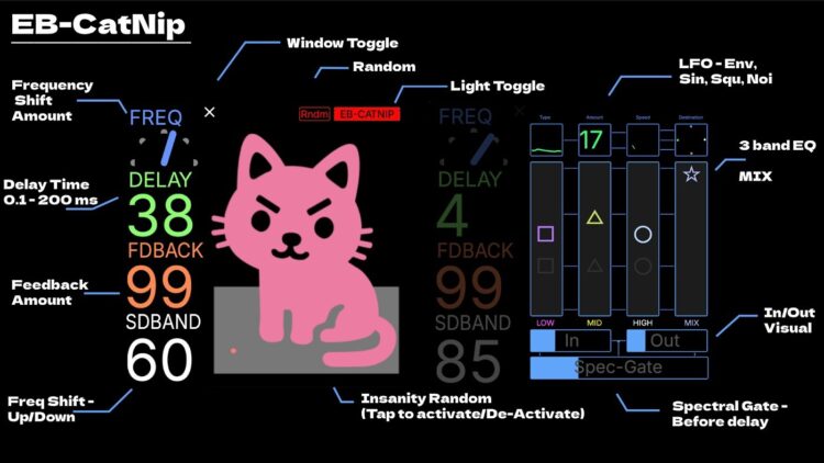Ewan Bristow releases FREE EB-CatNip Frequency Shifting Delay for Plugdata