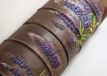 Flowers and Butterflies Sew Messages of Hope into Crumpled Steel and Corroded Barrels — Colossal