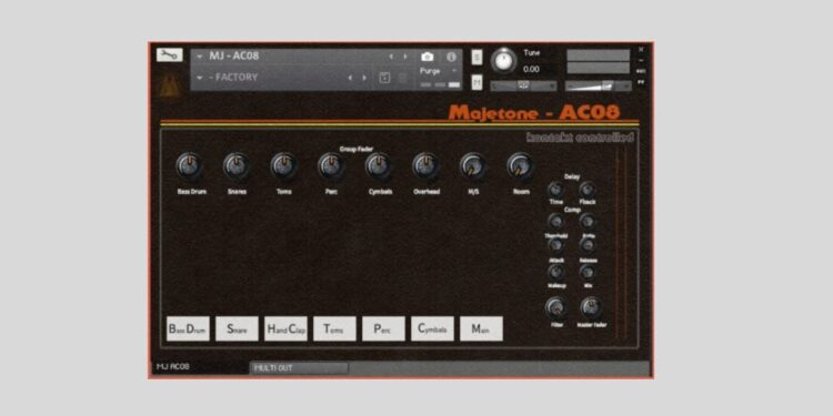 Majetone’s AC08 acoustic 808-style Kontakt Drum Sampler is At present FREE