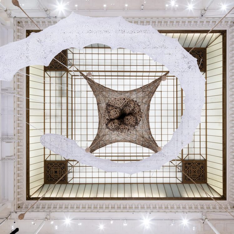 Ernesto Neto Crochets an Huge Snake to Slither Inside Le Bon Marché — Colossal
