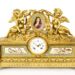 French gilt bronze mantel clock with Bleu Celeste porcelain panels » Artwork & Vintage Market