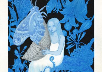 Uneasy Interactions Signify a Response to Tragedy in Jinjoo Jo’s Blue Illustrations — Colossal