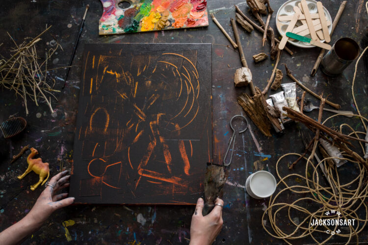 Grattage Portray Strategies with Discovered Surfaces and Supplies