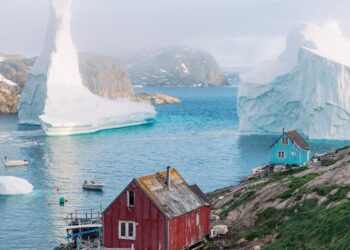 Dennis Lehtonen Paperwork a Pair of Immense Icebergs Paying a Go to to a Small Greenland Village — Colossal