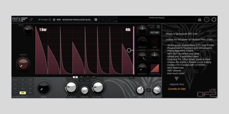 FKFX Audio releases FREE Apparent Filter 2 Lite Morphing Filter Plugin