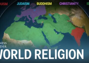 Animated Map Reveals How the 5 Main Religions Unfold Throughout the World (3000 BC – 2000 AD)