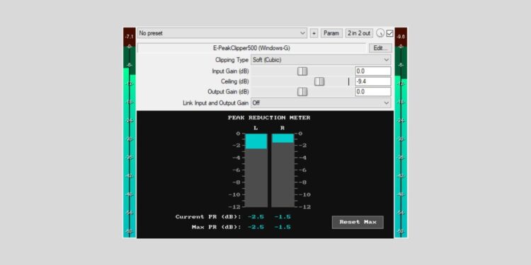 Home windows-G releases E-PeakClipper500, a FREE clipper JSFX plugin