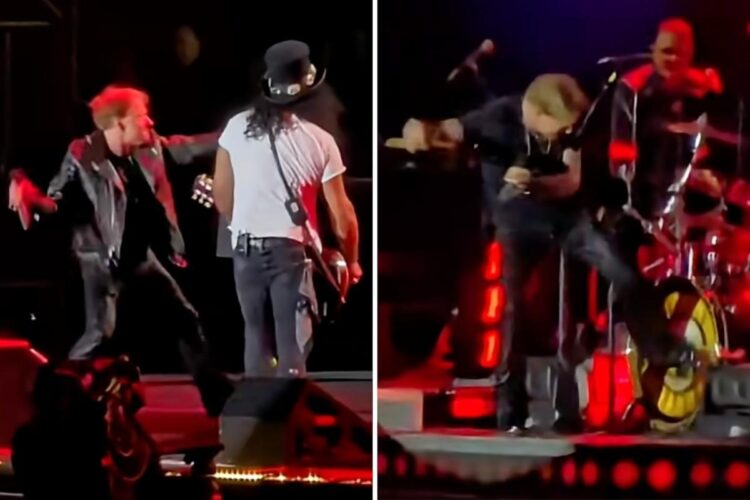 Slash Explains Axl Rose’s Viral Mic Toss at Final Week’s GN’R Present