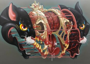Artist Creates Large Anatomical Murals With Dissected People, Animals, and Cartoons, Turning Metropolis Partitions Into Open‑air Anatomy Classes
