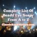 Full Checklist Of Beady Eye Songs From A to Z