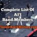 Full Listing Of AFI Band Members