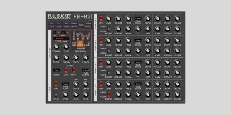 Full Bucket Music releases FB-02, a free emulation of the Yamaha FB-01 module