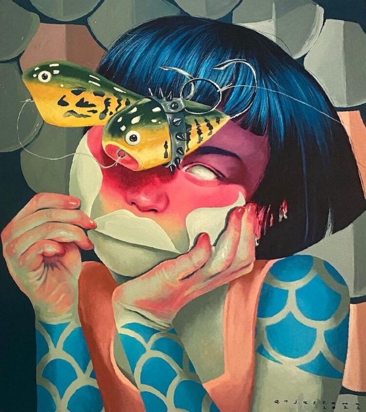 This Artist Blends Javanese Custom With Up to date Portray, Turning Patterned Materials And Figures Into Quietly Surreal Scenes