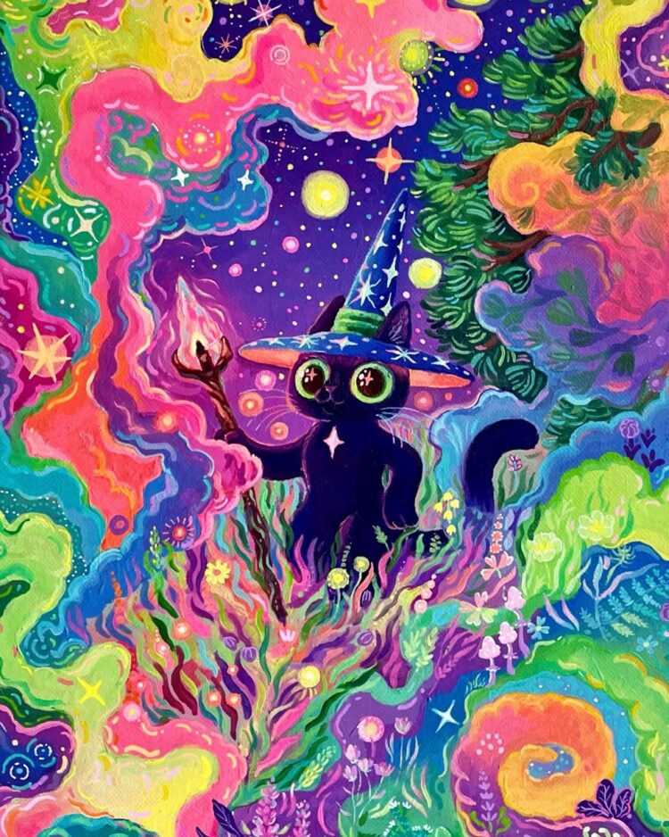 Artist Sara Szewczyk Paints Whimsical Watercolor Worlds The place Cats, Mushrooms And Magic Flip On a regular basis Life Cozy