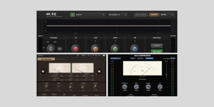 Luna Co. Audio releases free 4K EQ, MultiComp, and Tape Machine plugins