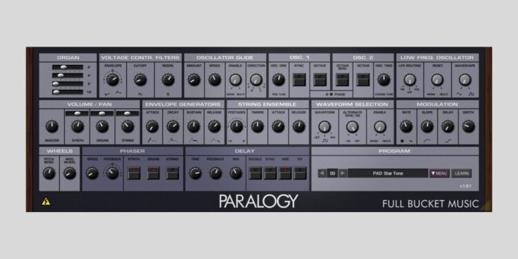 Full Bucket Music updates Paralogy, a FREE Crumar Trilogy plugin