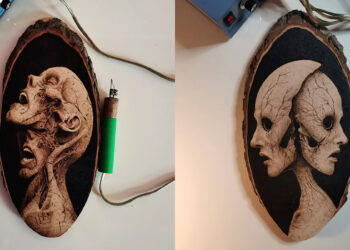 This Artist Creates Darkish Wooden-Burned Illustrations Exploring Identification And The Human Psyche » Design You Belief — Design Every day Since 2007