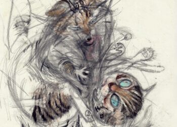 Anarchic Cats Are Ensnared in Chaos in Léo Forest’s Dynamic Drawings — Colossal