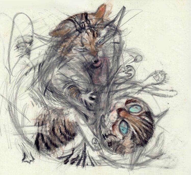 Anarchic Cats Are Ensnared in Chaos in Léo Forest’s Dynamic Drawings — Colossal