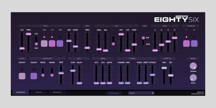 Morphoice releases EightySix (beta), a FREE Juno-6 emulation for macOS and Home windows
