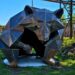 Large metal raccoon places digital fabrication on show