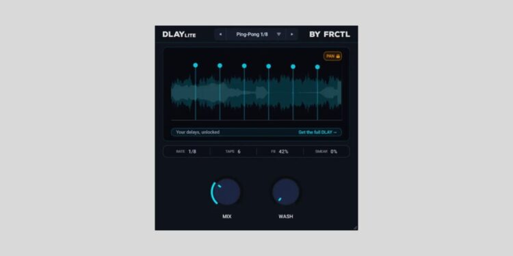 FRCTL Audio releases DLAY Lite, a FREE multi-tap delay plugin