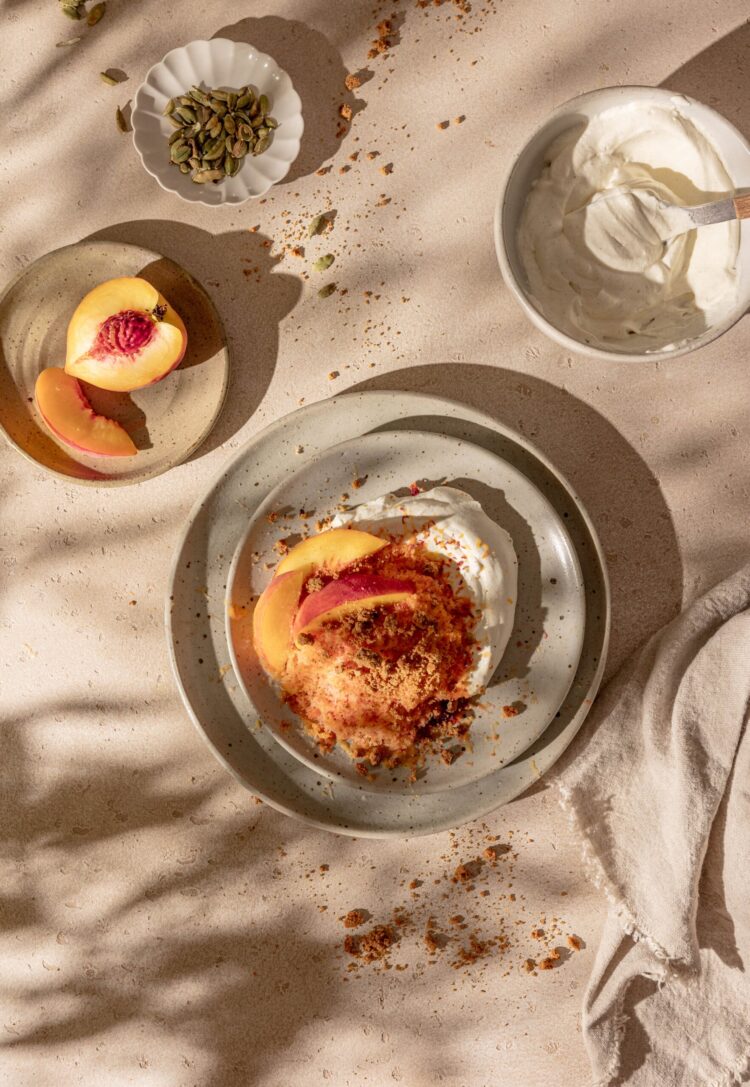 Shaved Frozen Peaches and Crea