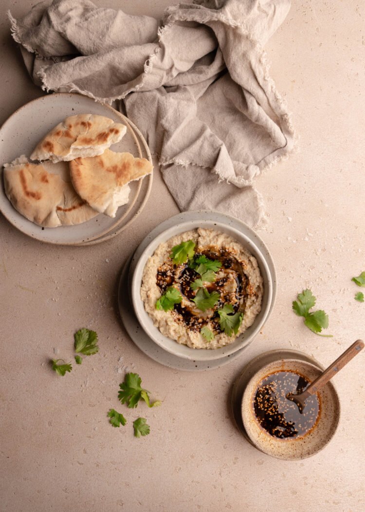 Charred Eggplant Dip With Sesame Chili Oil