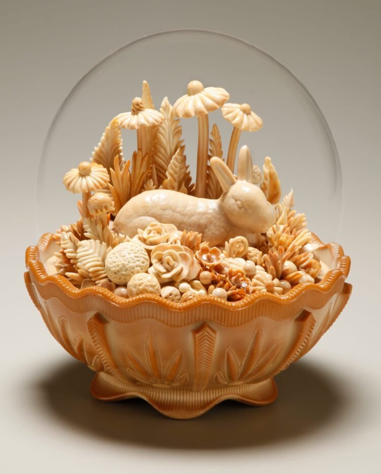 Beneath Glass Cloches, Amber Cowan Nests Enchanting Flameworked Scenes — Colossal
