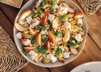Charred Corn and Stone Fruit Salad With Feta