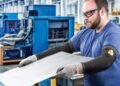 Sleeve provided in a number of sizes for cut-hazard workplaces
