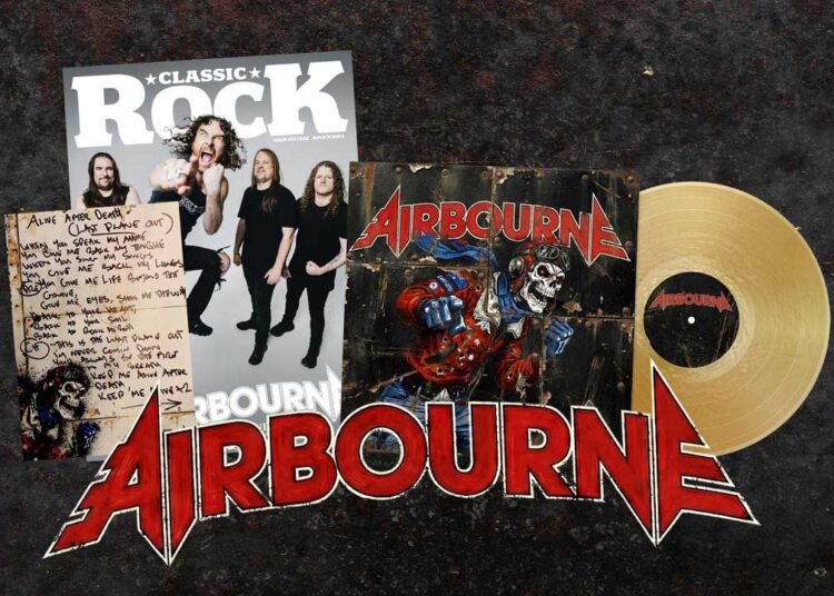Get the Airbourne x Traditional Rock vinyl + lyric card bundle
