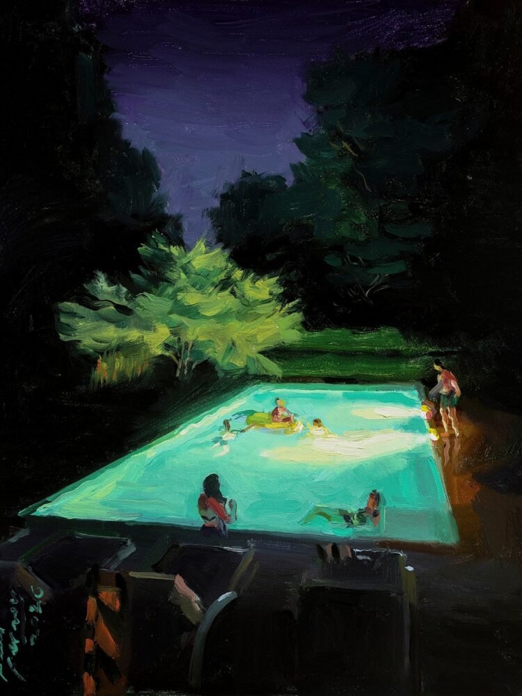 Paul Ferney Paints Glowing Swimming Swimming pools and Quiet Summer season Nights That Really feel Like Reminiscences You By no means Wish to Lose