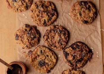 Egg-Free Date and Salted Caramel Chocolate Chip Cookies